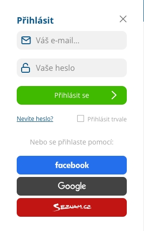 Prihlásenie cez Seznam.cz